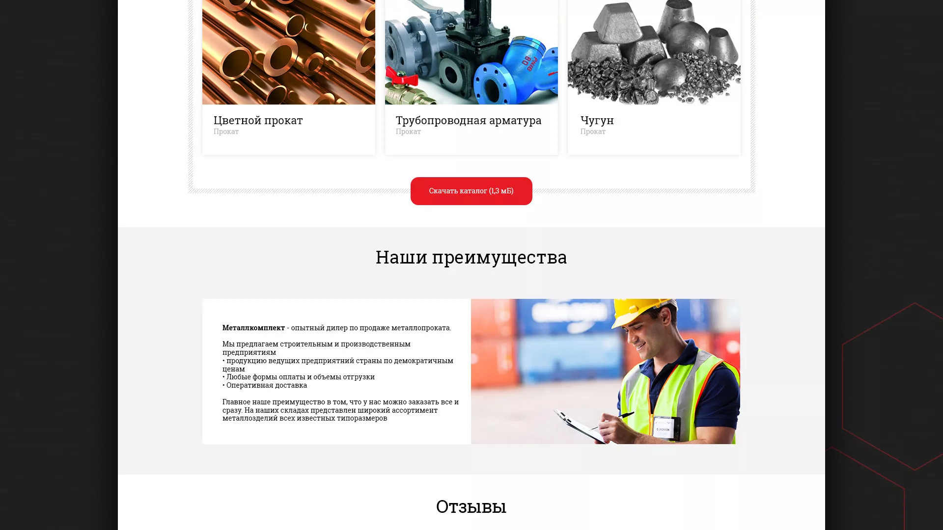 Разработка сайта по продаже металлопроката в Петухово